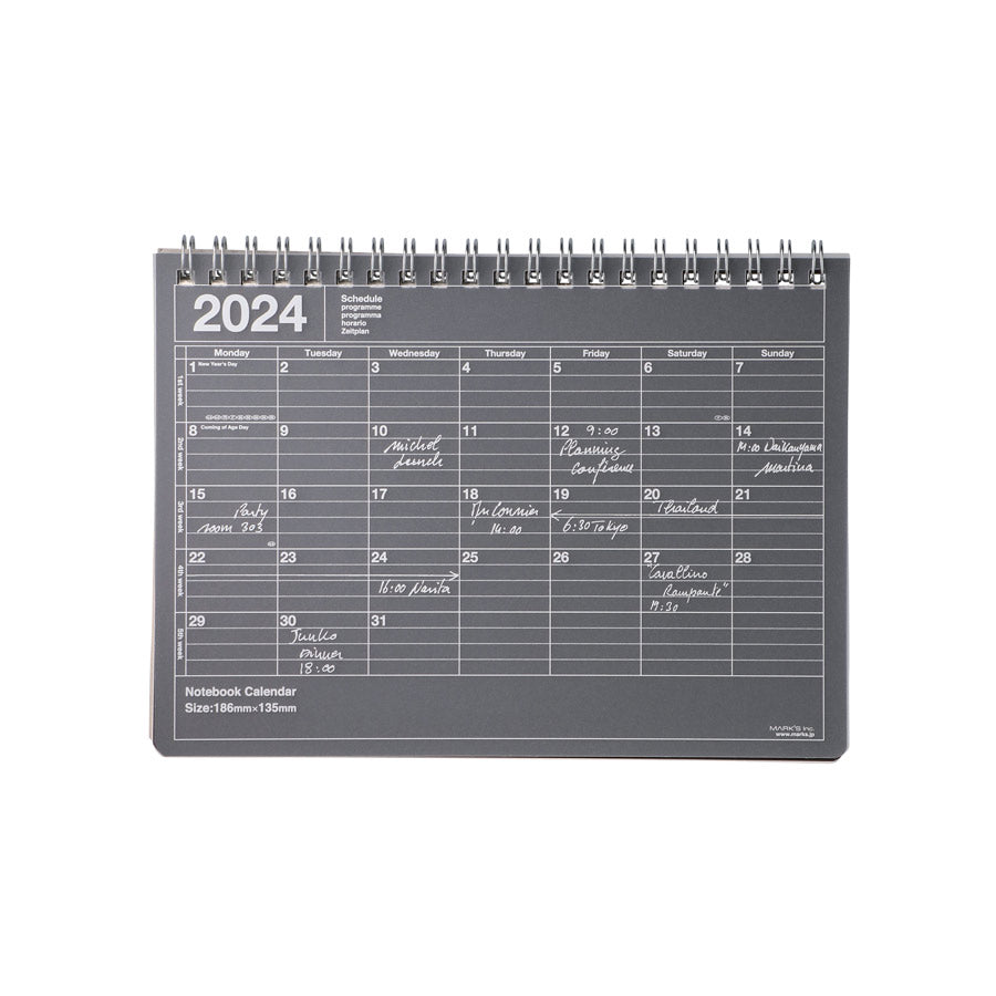 Marks-calendrier-2024-noir-S-petit-modele-Atelier-Kumo