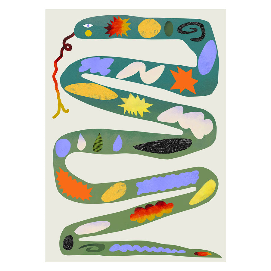 Paper-Collective-affiche-serpent-vert-Atelier-Kumo