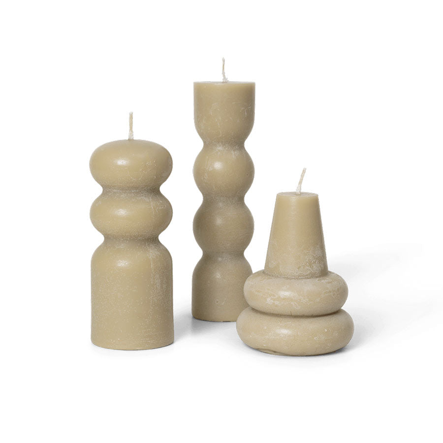 Ferm-Living-bougies-torno-sable-beige-set-3-Atelier-Kumo
