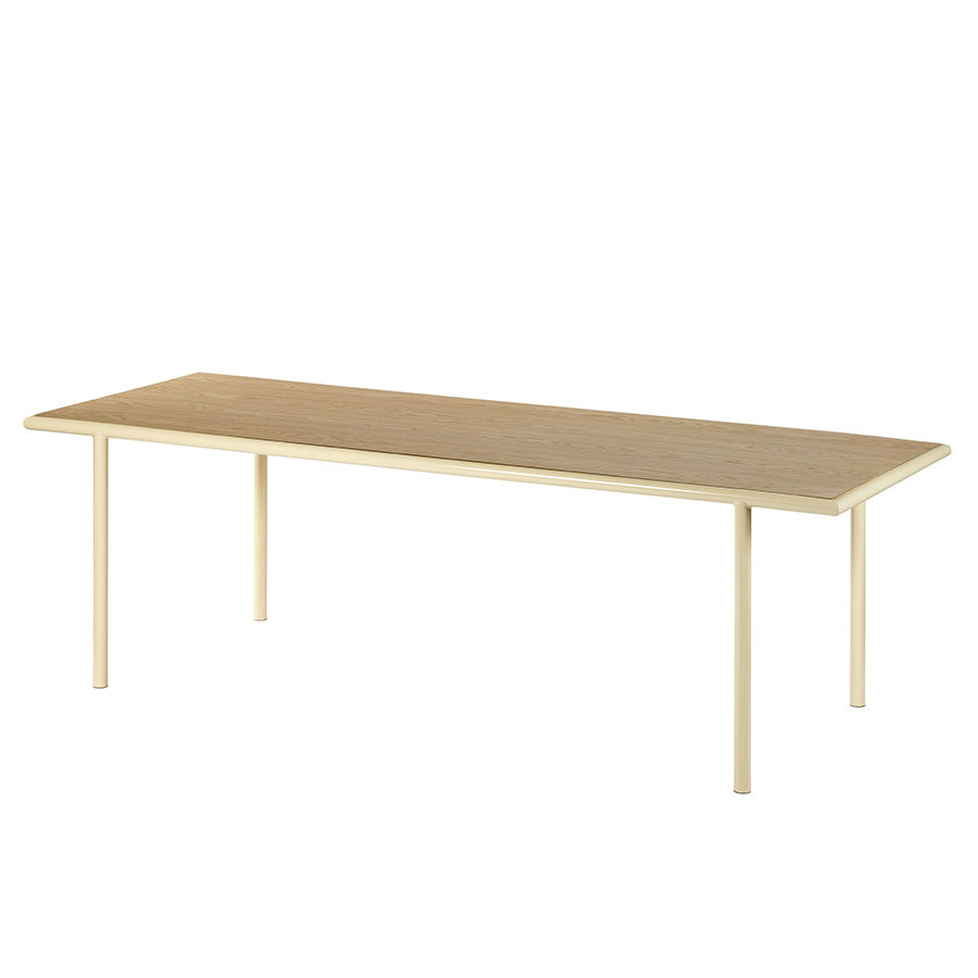 Muller-van-Severen-table-bois-rectangle-structure-ivoire-chene-Valerie-Objects-Atelier-Kumo