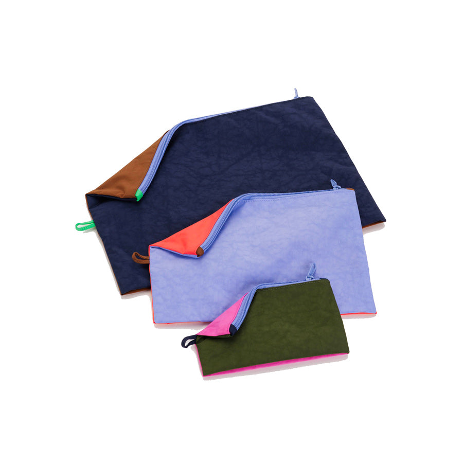 Baggu-ensemble-de-pochettes-go-nylon-violet-rose-marron-orange-rangement-Atelier-Kumo
