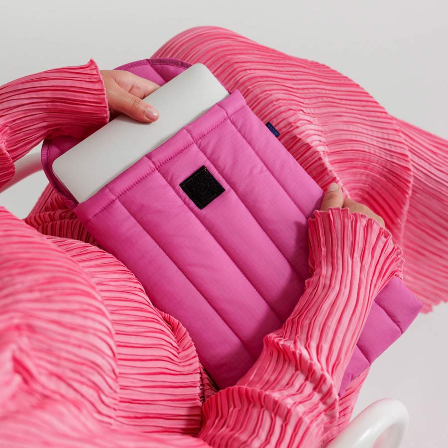 Baggu-housse-pour-ordinateur-portable-puffy-rose-13-14-pouces-nylon-ripstop-durable-Atelier-Kumo