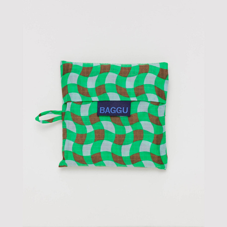 Baggu-sac-standard-nylon-ripstop-carreaux-vert-marron-pliable-Atelier-Kumo