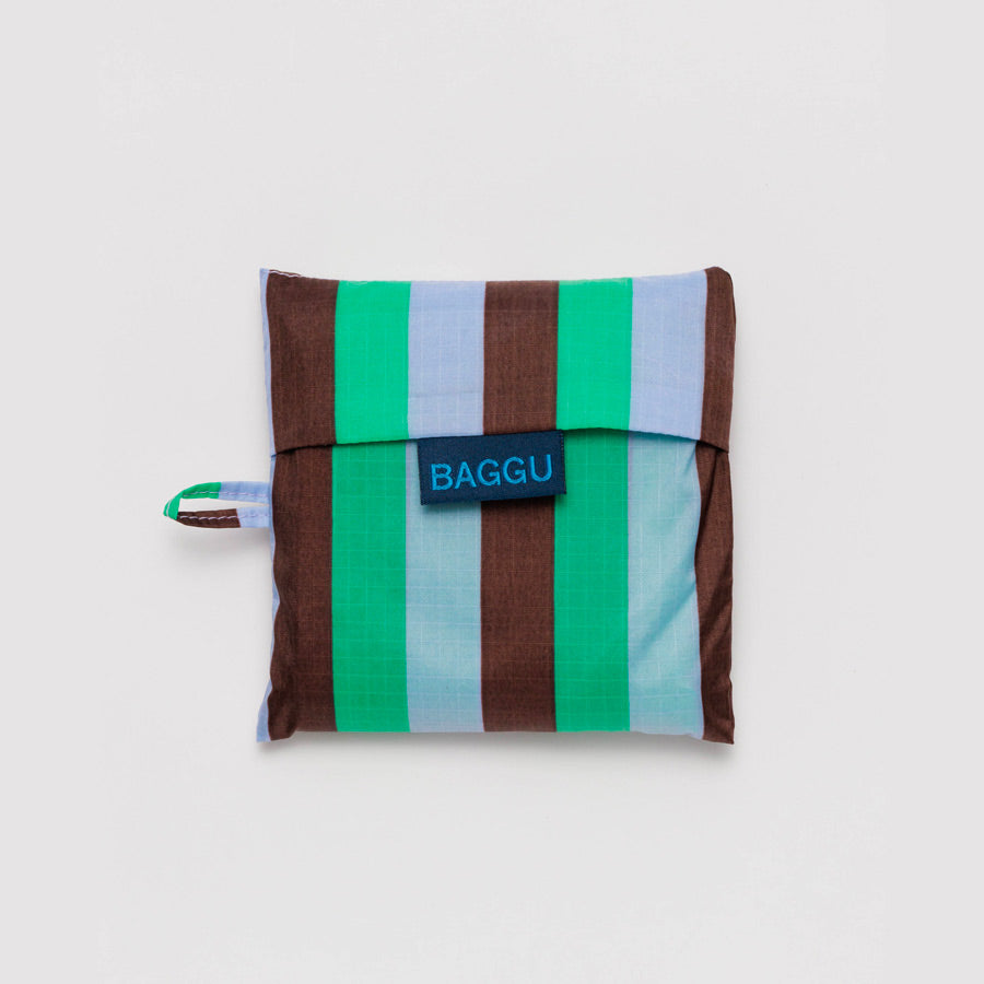 Baggu-sac-standard-nylon-ripstop-rayures-vert-marron-violet-pliable-Atelier-Kumo