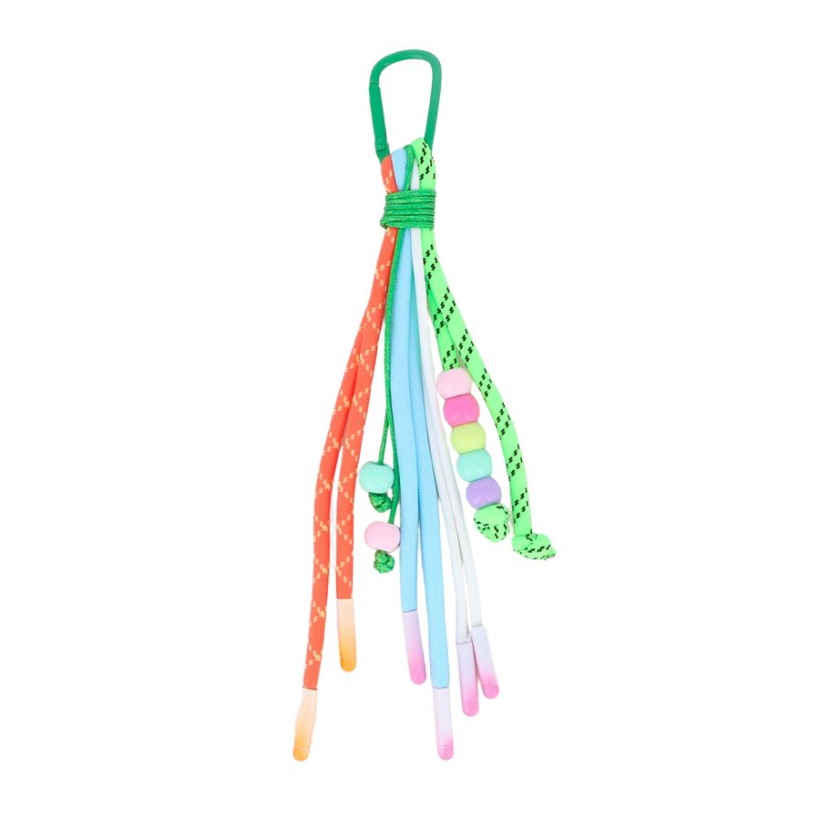 Bohm-porte-cle-mousqueton-vert-lacet-orange-bleu-vert-Atelier-Kumo