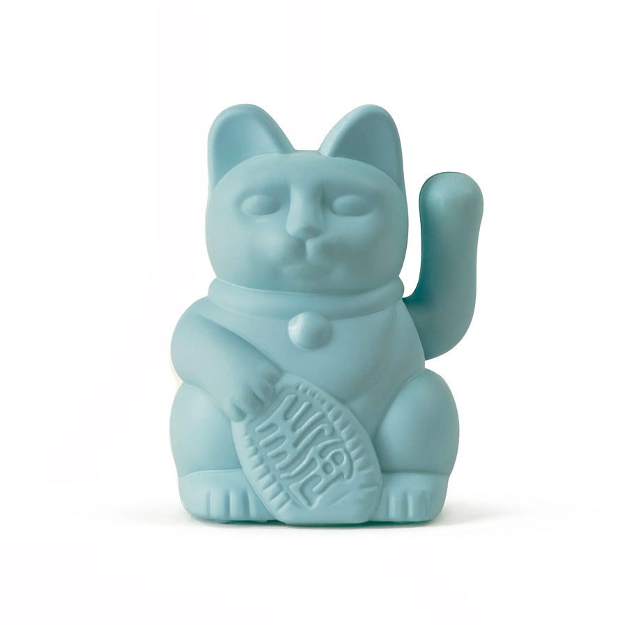 Donkey-mini-chat-porte-bonheur-manekineko-bleu-clair-Atelier-Kumo