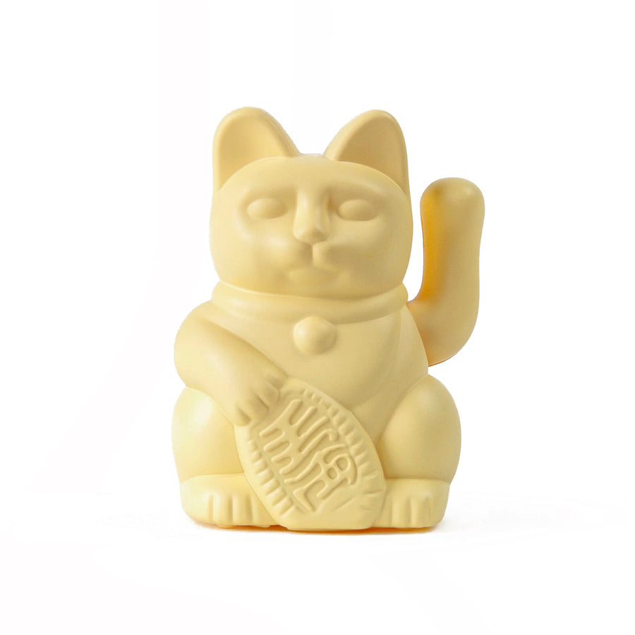 Donkey-mini-chat-porte-bonheur-manekineko-jaune-pale-Atelier-Kumo