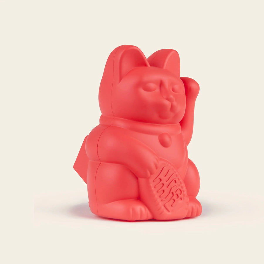 Donkey-mini-chat-porte-bonheur-manekineko-neon-orange-profil-Atelier-Kumo