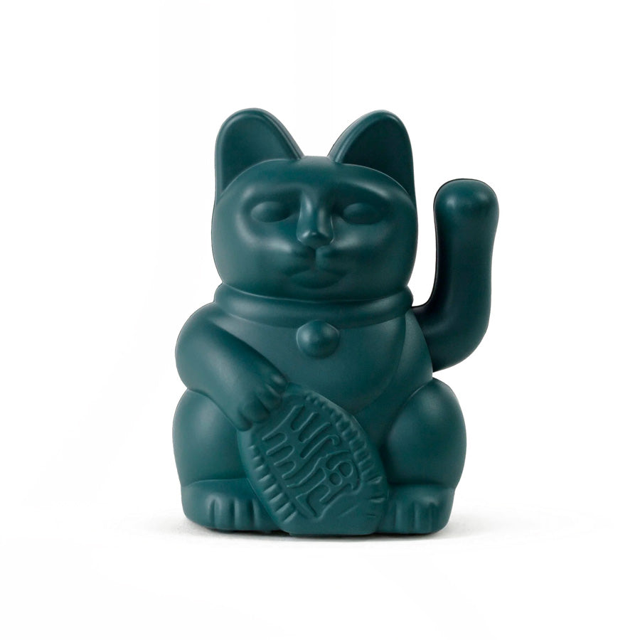 Donkey-mini-chat-porte-bonheur-manekineko-vert-fonce-Atelier-Kumo