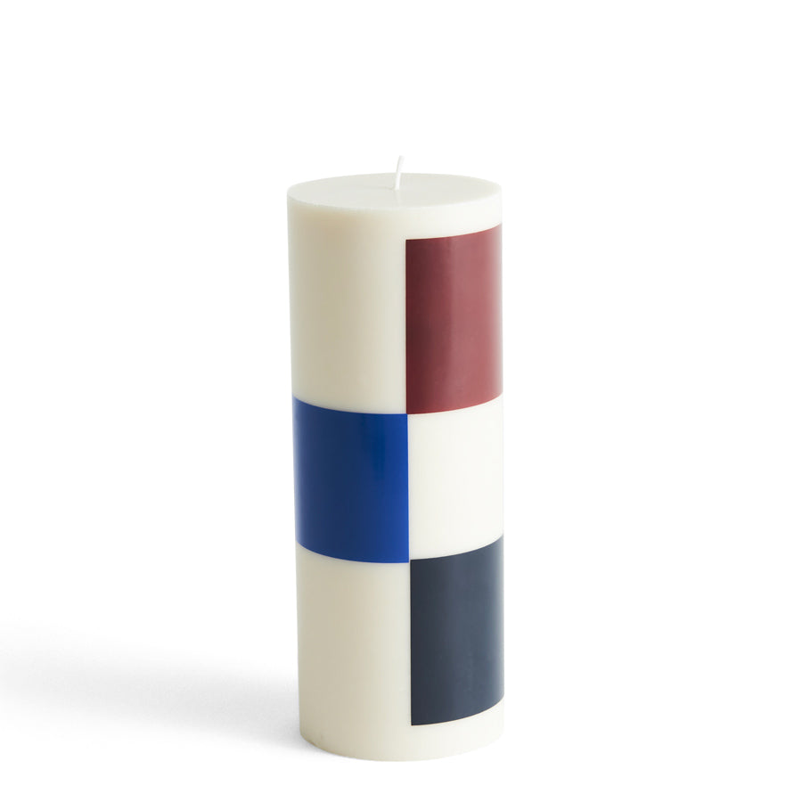 Hay-bougie-colonne-L-blanc-marron-noir-bleu-Atelier-Kumo