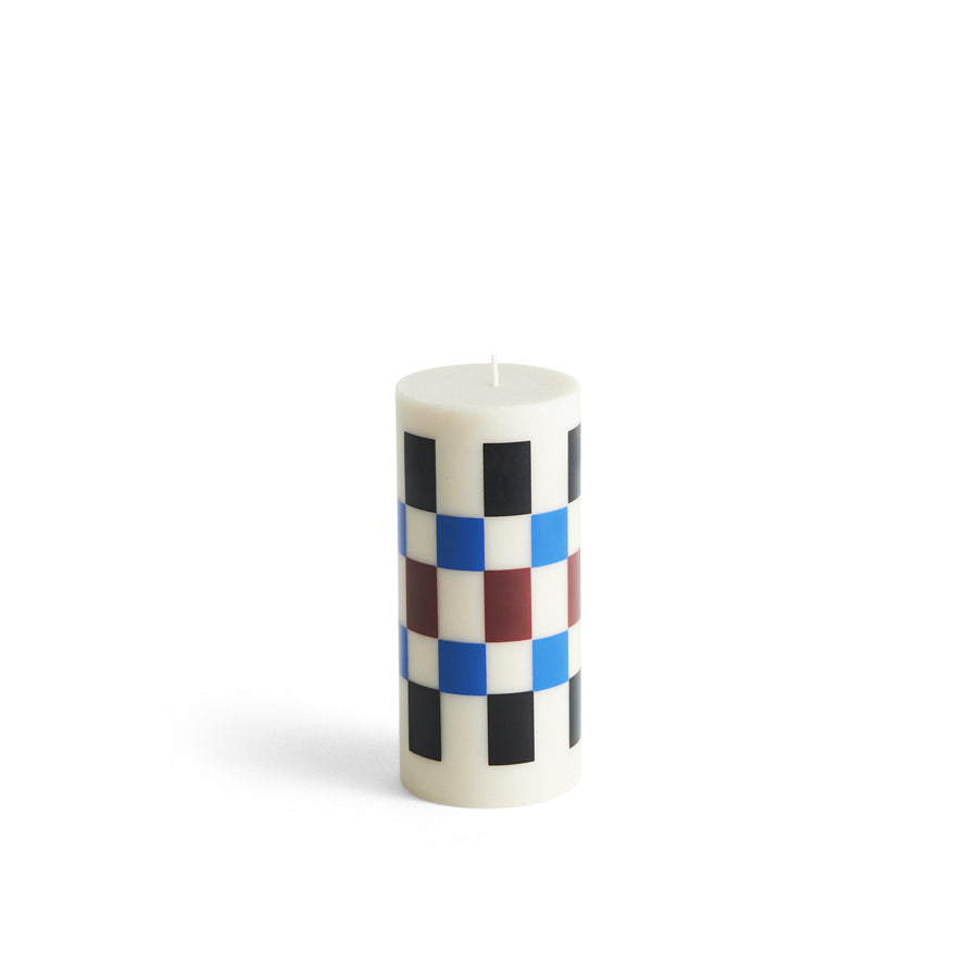 Hay-bougie-colonne-S-blanc-marron-noir-bleu-Atelier-Kumo
