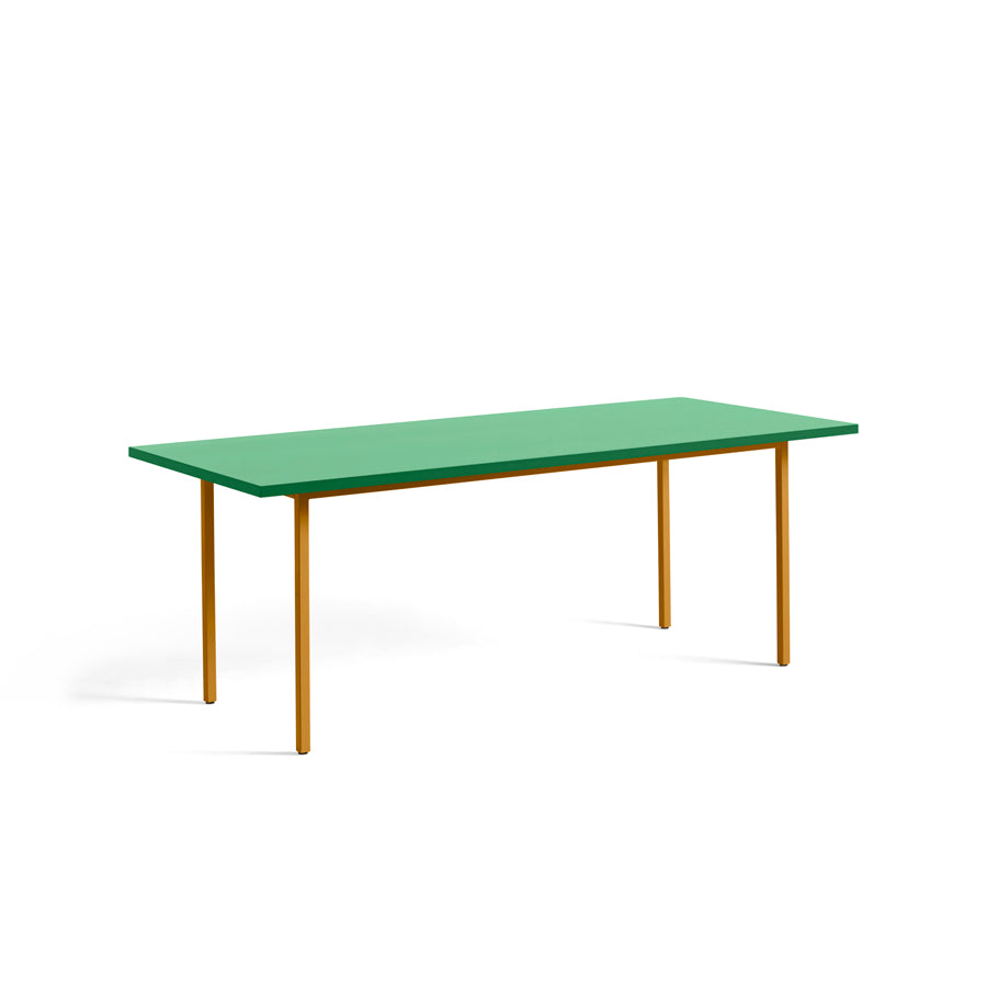 Hay-table-two-color-rectangle-200-90-cm-ocre-vert-Muller-Van-Severen-Atelier-Kumo