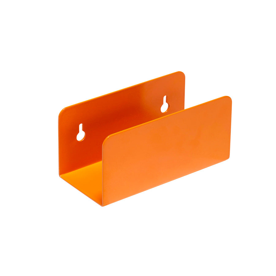 Hubsch-porte-revues-embrayage-mural-orange-clutch-support-rangement-livres-magazines-minimaliste-pratique-Atelier-Kumo