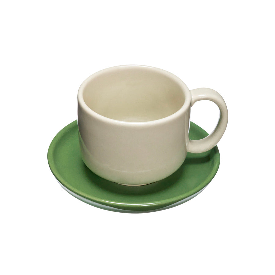 Hubsch-tasse-amare-vert-avec-soucoupe-blanc-Atelier-Kumo