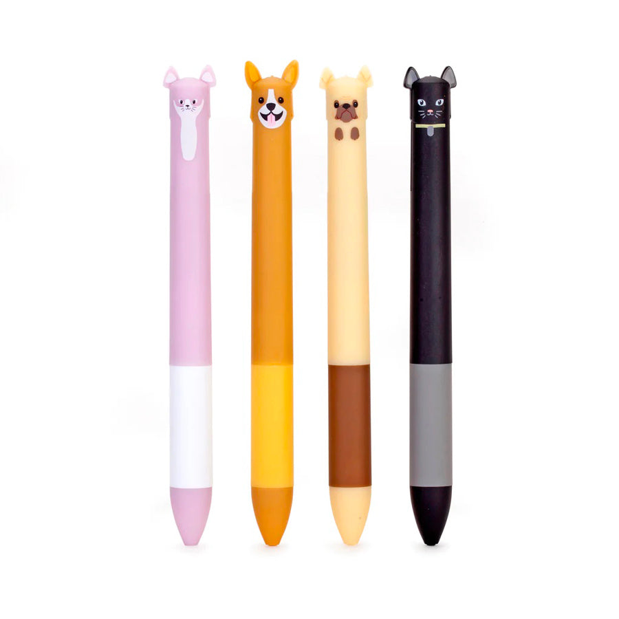 Kikkerland-stylo-multicolore-chien-chat-metal-papeterie-Atelier-Kumo