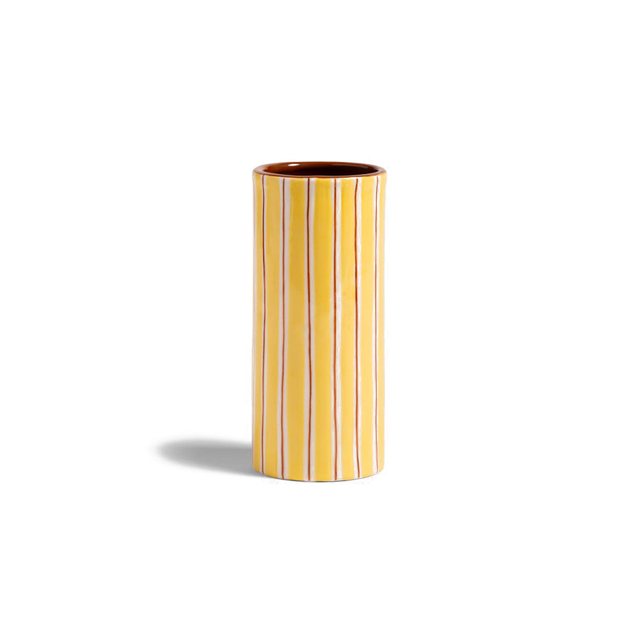 Klevering-vase-ray-jaune-en-porcelaine-rayures-Atelier-Kumo
