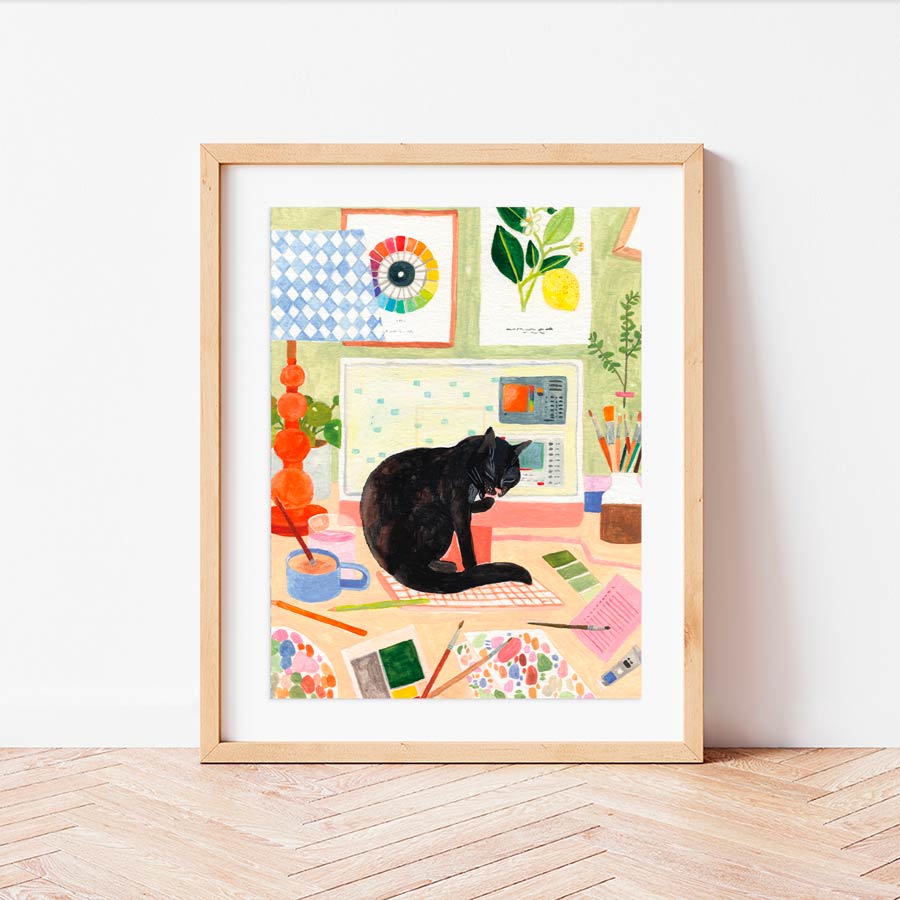 La-petite-epicerie-coffret-peinture-au-numero-la-pause-du-chat-encadre-Atelier-Kumo