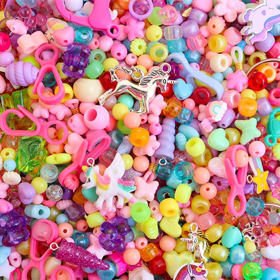 1kg Perles de fantaisie en plastique pour bijoux et accessoires, couleurs  et formes assorties | Piccolino