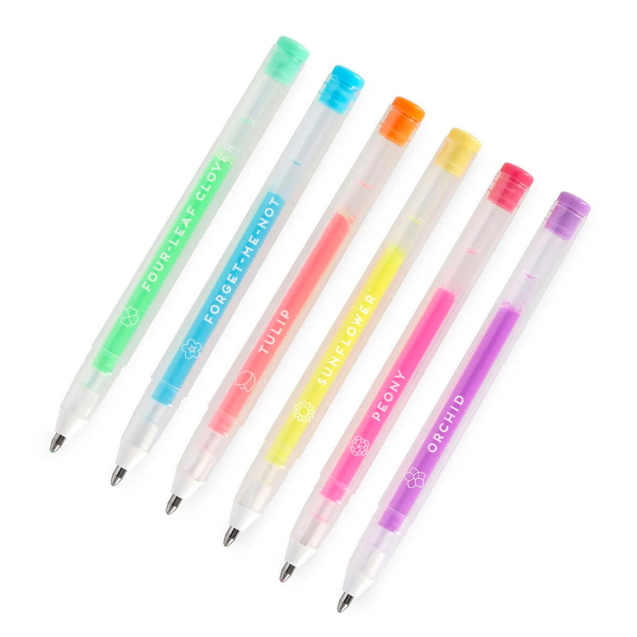 Legami - Set de 6 stylos gel paillettes Spring | Atelier Kumo Legami - Set de 6 stylos gel paillettes Spring | Atelier Kumo