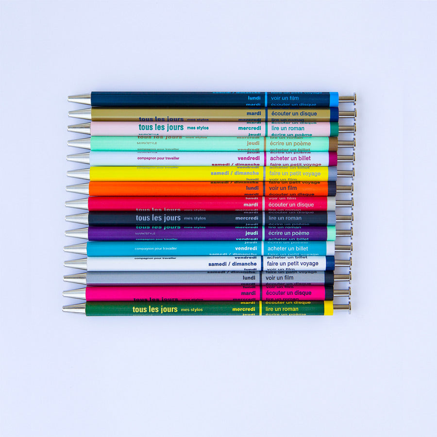 Stylo stylos à bille de couleur 14 cm de long 10 pièces rose - violet -  bleu - vert 