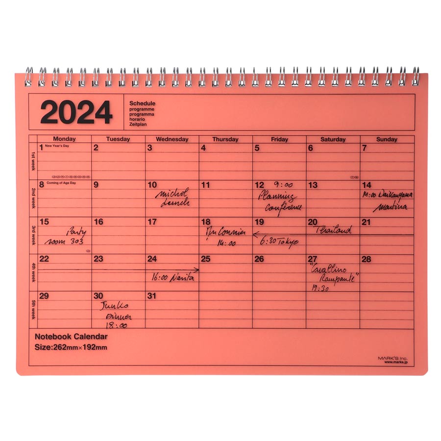 Calendrier 2024 taille M