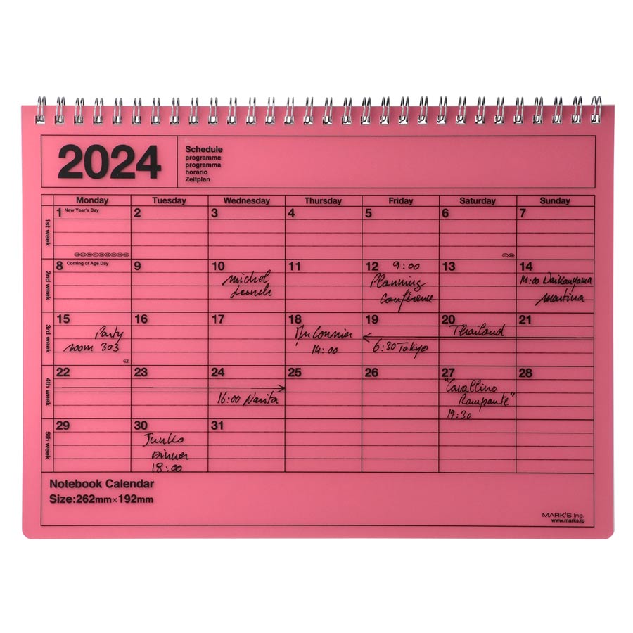 Marks-calendrier-2024-rouge-M-grand-modele-Atelier-Kumo