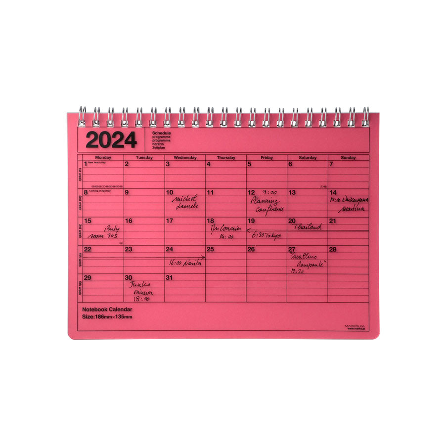 Marks-calendrier-2024-rouge-S-petit-modele-Atelier-Kumo
