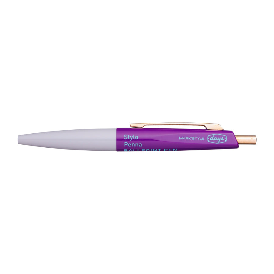 Marks-mini-stylo-bille-bicolore-days-gris-violet-Atelier-Kumo