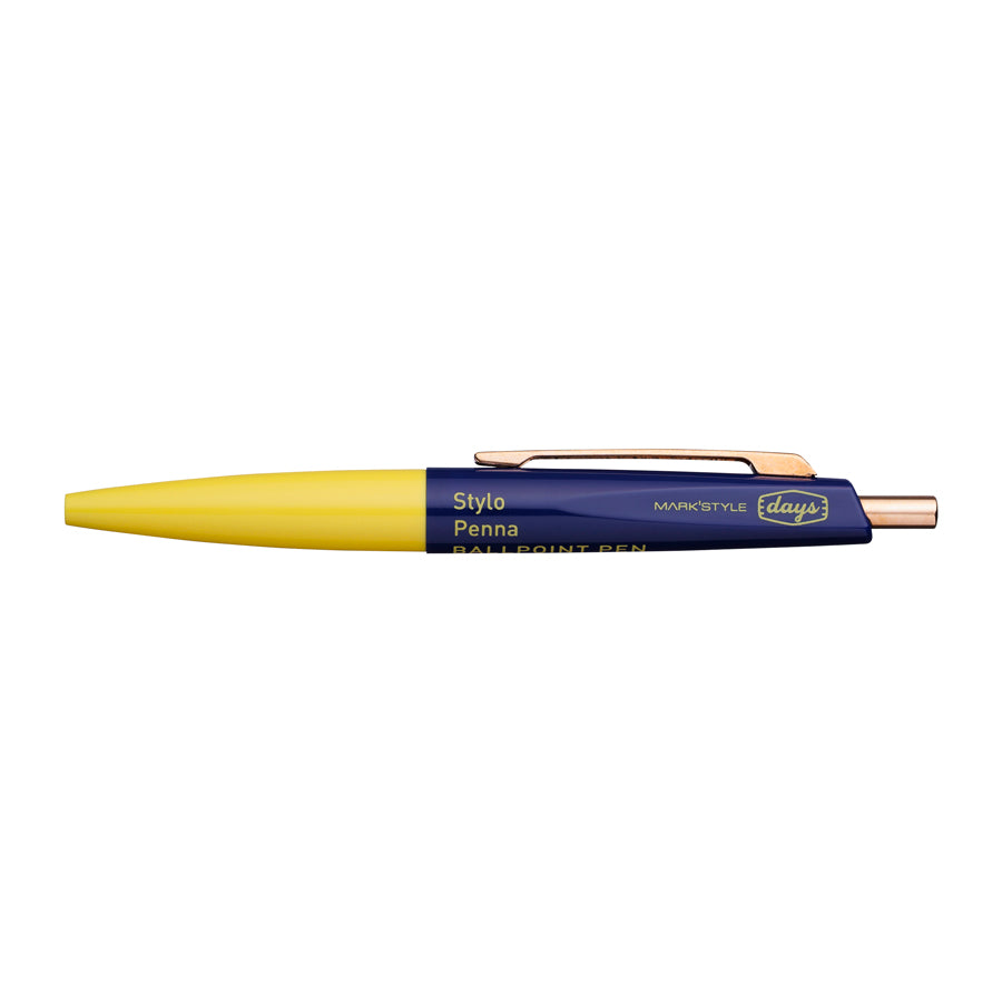 Marks-mini-stylo-bille-bicolore-days-jaune-bleu-marine-Atelier-Kumo