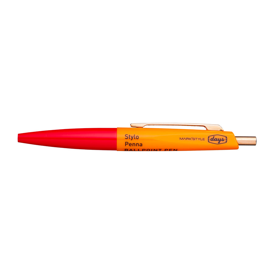 Marks-mini-stylo-bille-bicolore-days-rouge-orange-Atelier-Kumo
