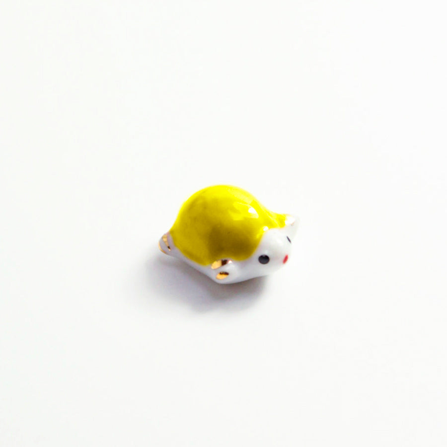 Mini-figurine-porte-bonheur-tortue-japon-ceramique-jaune-Atelier-Kumo