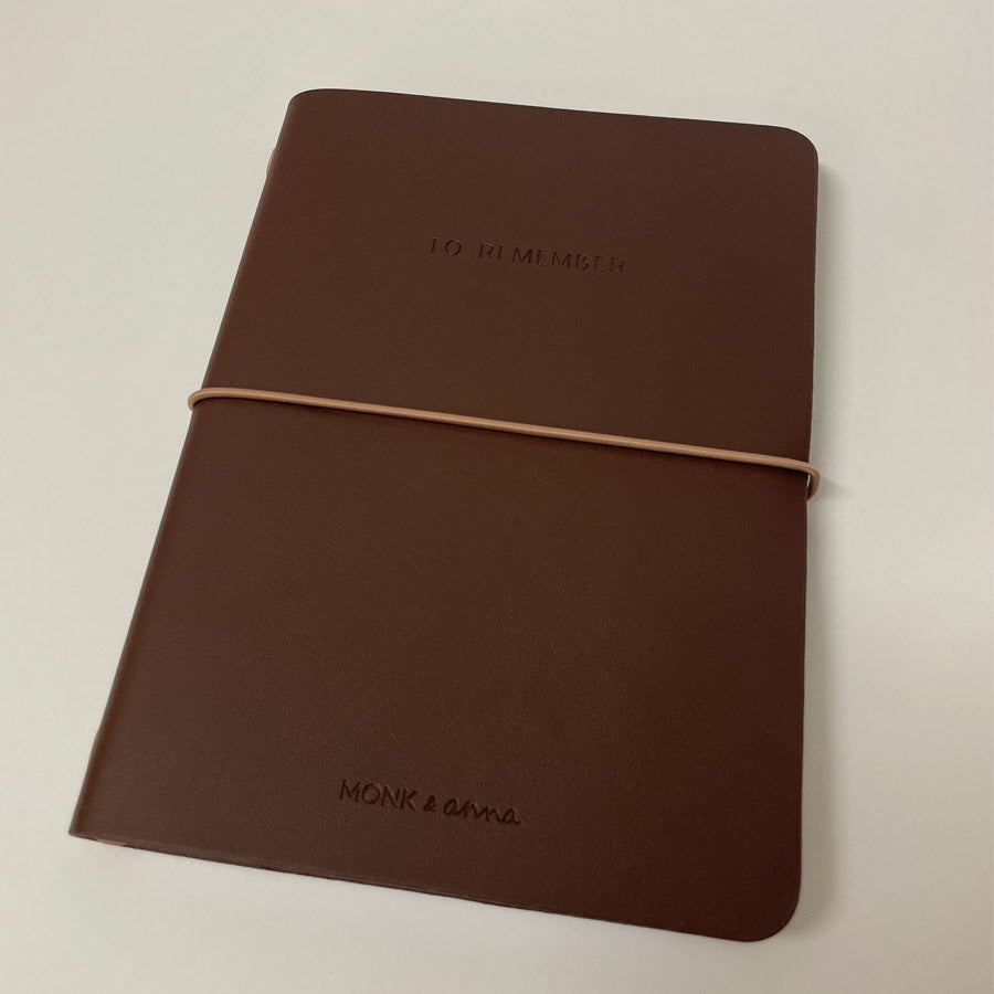 Carnet De Notes Couverture Cuir – Fleurs Testa Di Moro – Perle En Bois – Idée Cadeau Romantique