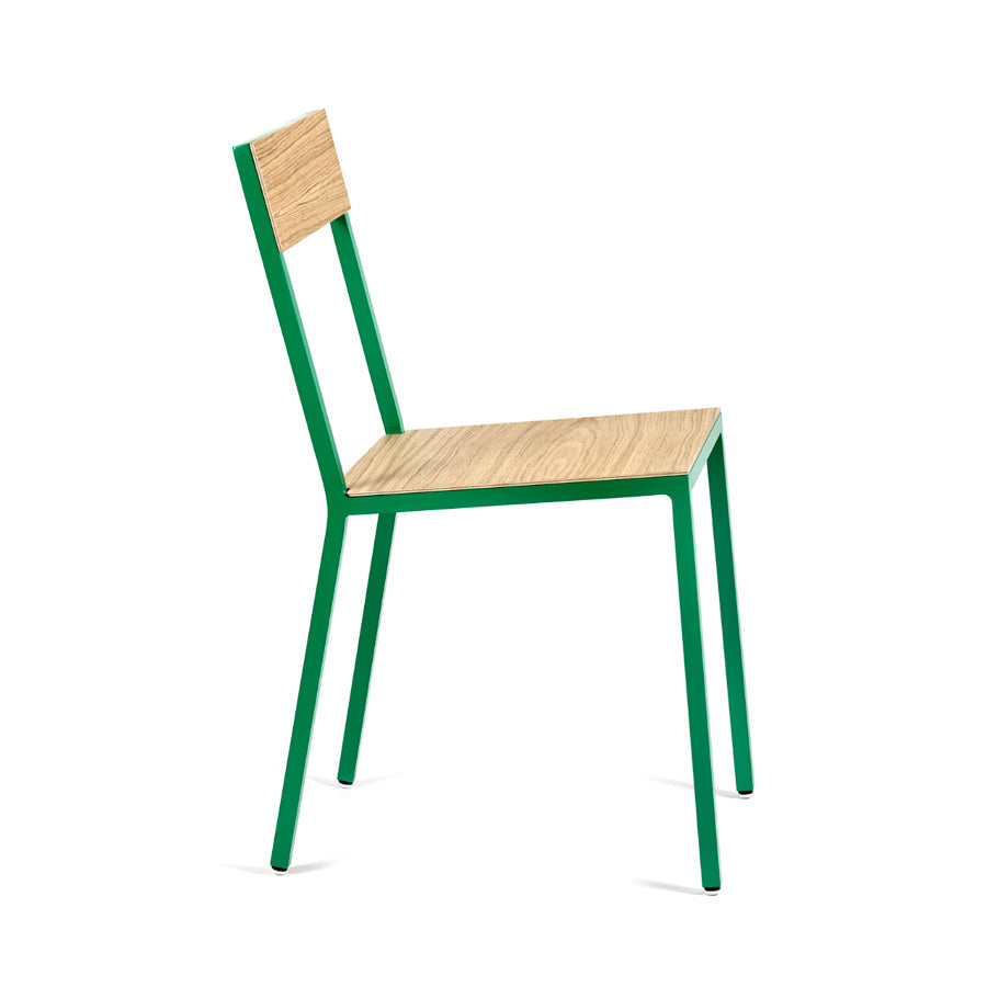 Muller-van-Severen-chaise-aluminium-alu-chair-bois-vert-profil-Valerie-Objects-Atelier-Kumo