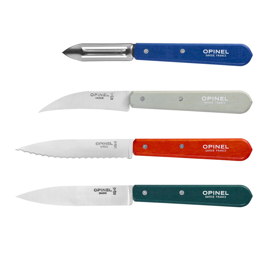 Opinel-coffret-les-essentiels-primo-3-couteaux-1-eplucheur-rouge-vert-bleu-gris-detail-Atelier-Kumo