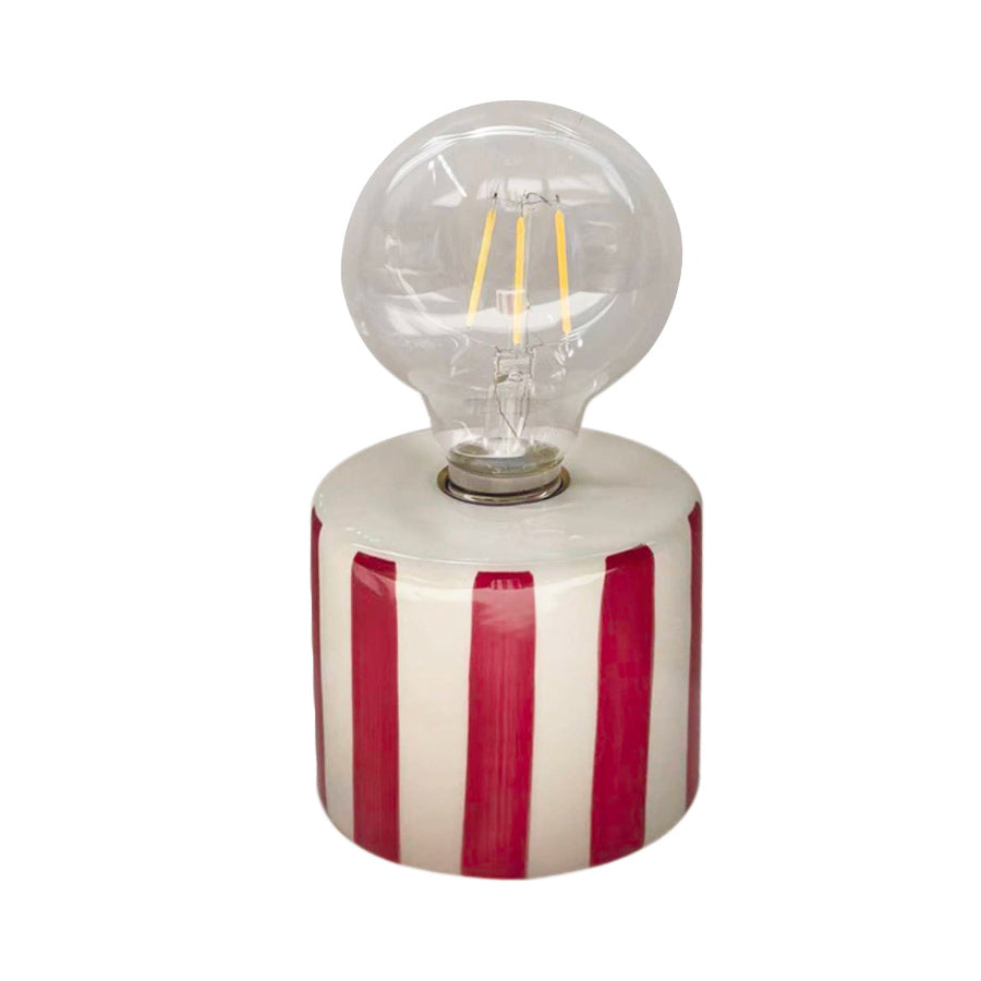 Amusante lampe vintage en céramique rouge - 1960 / 1970 - Décoration