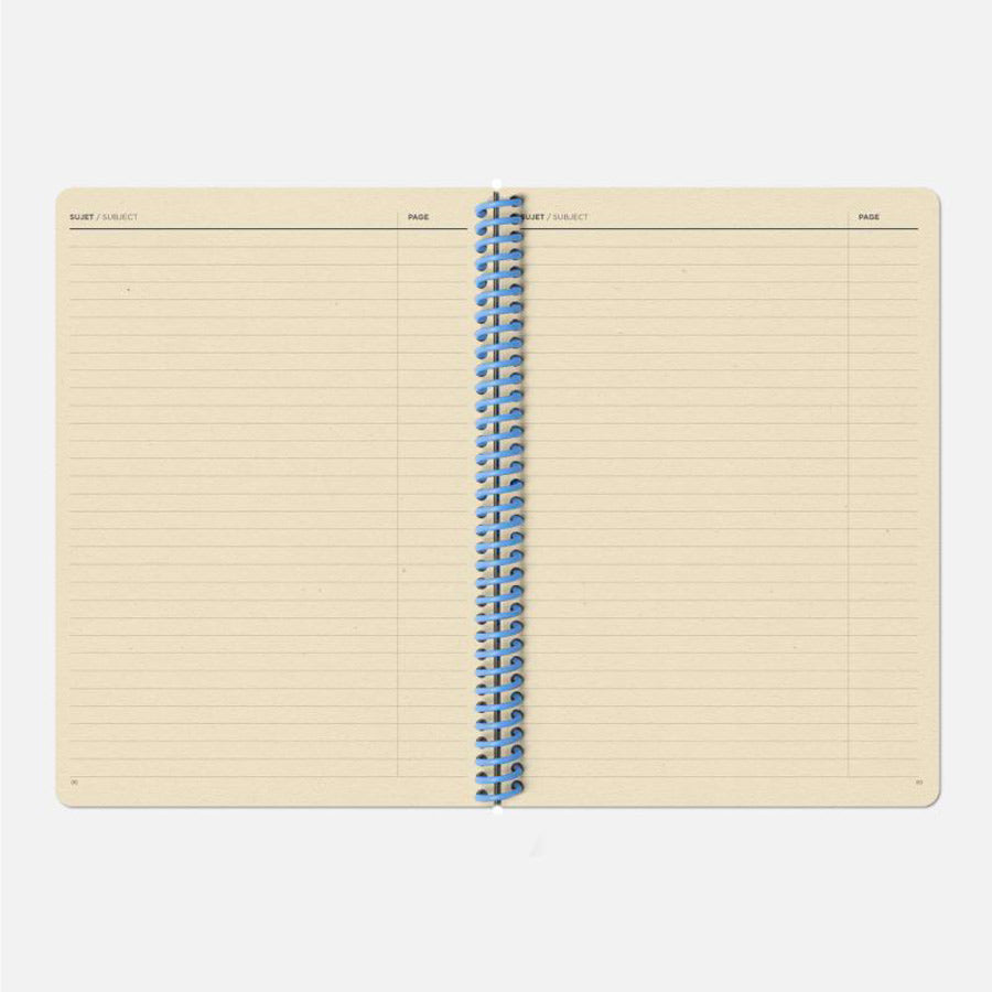 Papier-tigre-carnet-a5-toile-uni-sapin-pages-jaunes-details-Atelier-Kumo