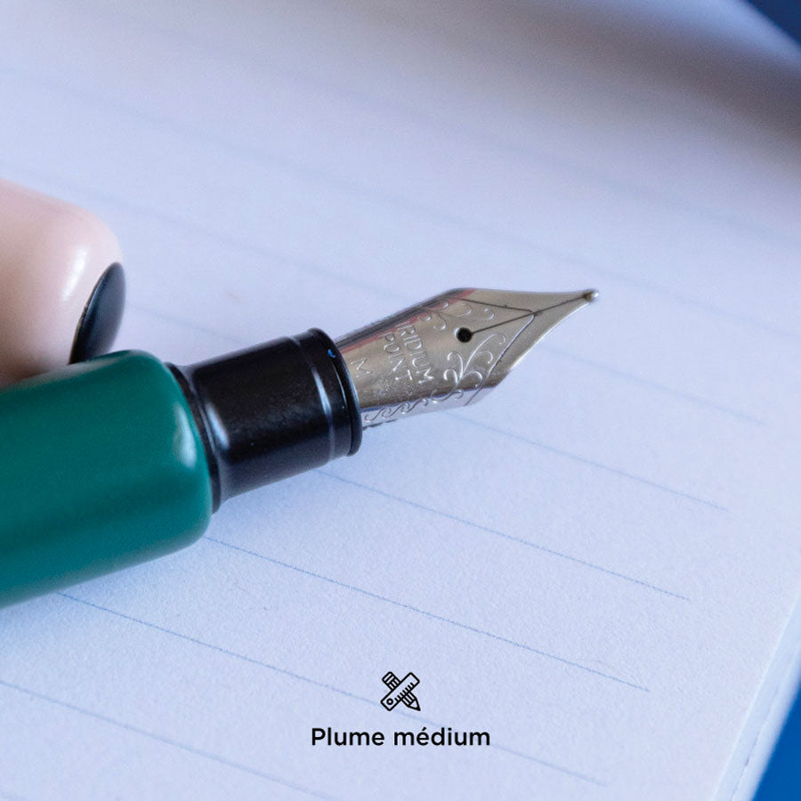 Papier-tigre-stylo-plume-vert-rose-zoom-mine-Atelier-Kumo