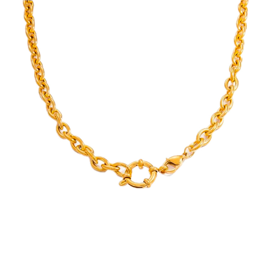 YW-detail-bijoux-lifestyle-ambiance-Collier-maille-doree-avec-fermoir-anneau-Atelier-Kumo