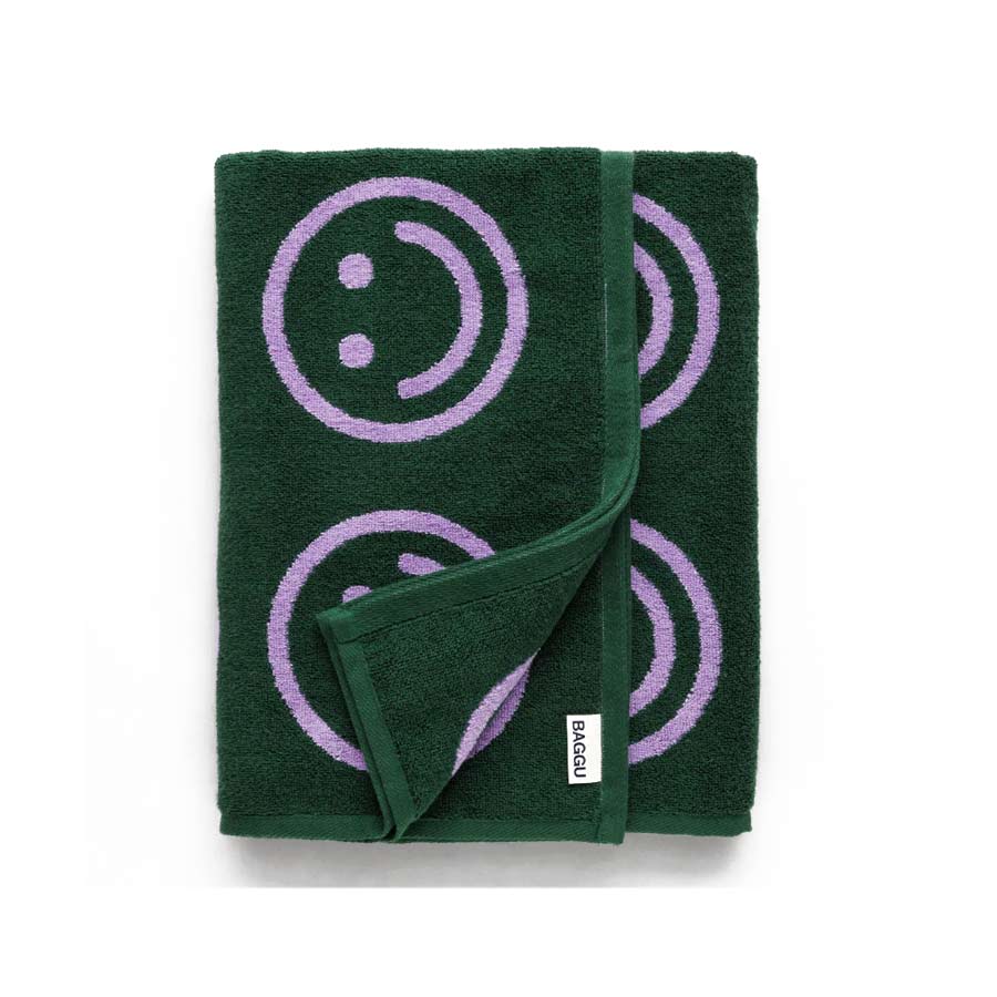 Baggu-serviette-de-bain-eponge-vert-violet-happy-Atelier-Kumo