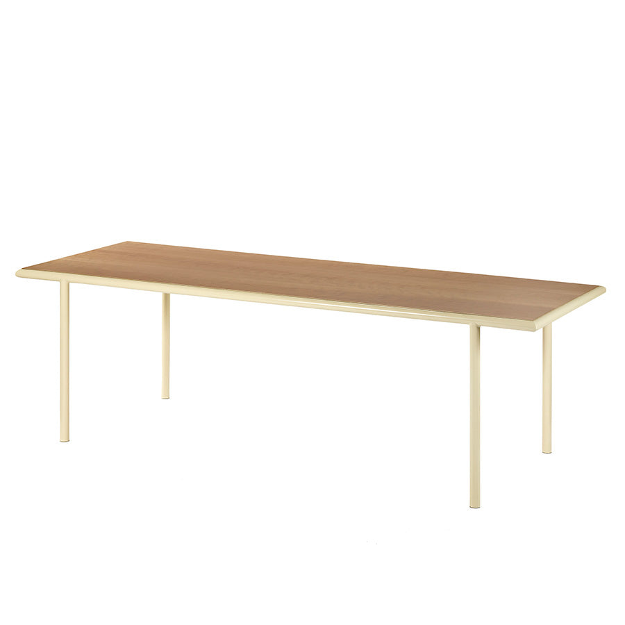Muller-van-Severen-table-bois-rectangle-structure-ivoire-cerisier-Valerie-Objects-Atelier-Kumo
