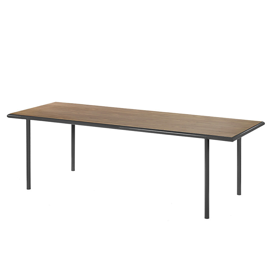 Muller-van-Severen-table-bois-rectangle-structure-noire-noyer-Valerie-Objects-Atelier-Kumo