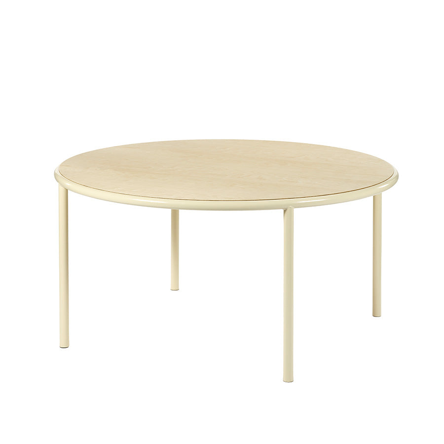 Muller-van-Severen-table-bois-ronde-structure-ivoire-bouleau-Valerie-Objects-Atelier-Kumo