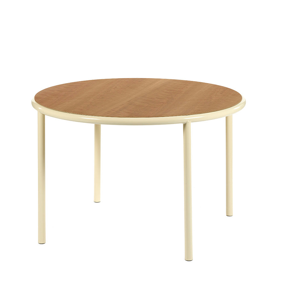 Muller-van-Severen-table-bois-ronde-structure-ivoire-cerisier-Valerie-Objects-Atelier-Kumo