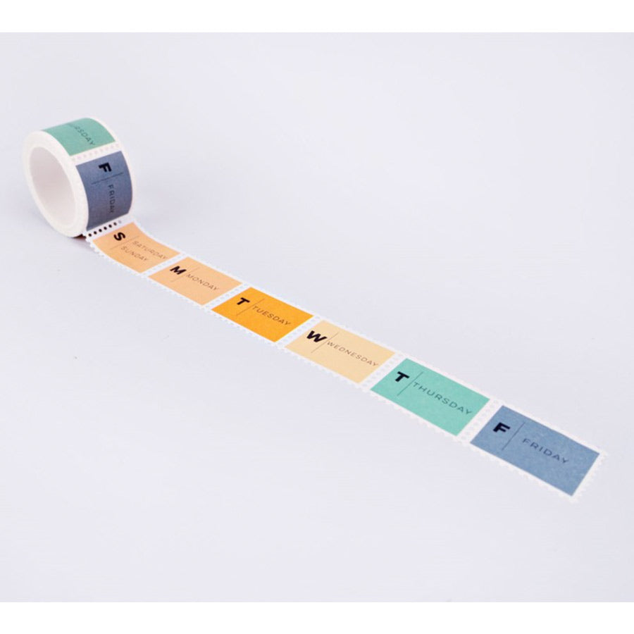 The-completist-masking-tape-25-mm-days-week-pastel-Atelier-Kumo
